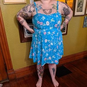 FLORAL PRINT CHALLIS TANK DRESS